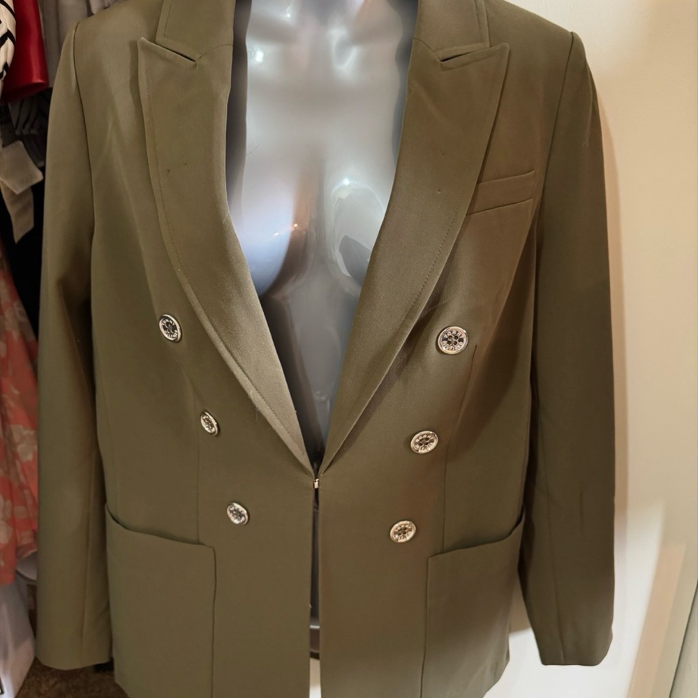Tommy Hilfiger Khaki Double-Breasted Blazer
